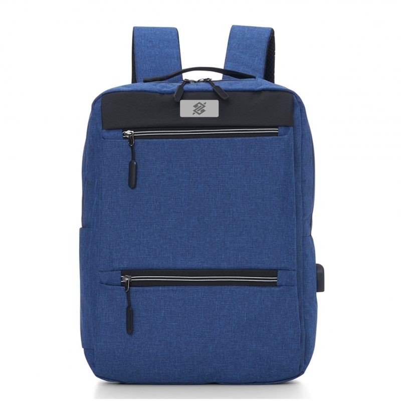 Mochila em Nylon 21 Litros com Saída USB - Azul