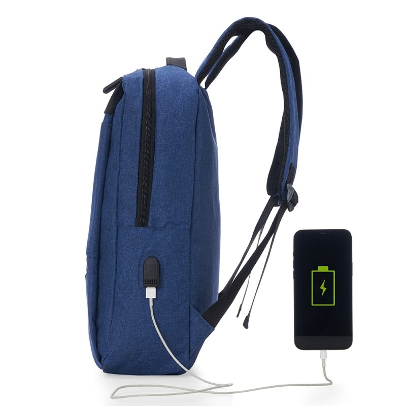 Mochila em Nylon 21 Litros com Saída USB - Azul - Image 2