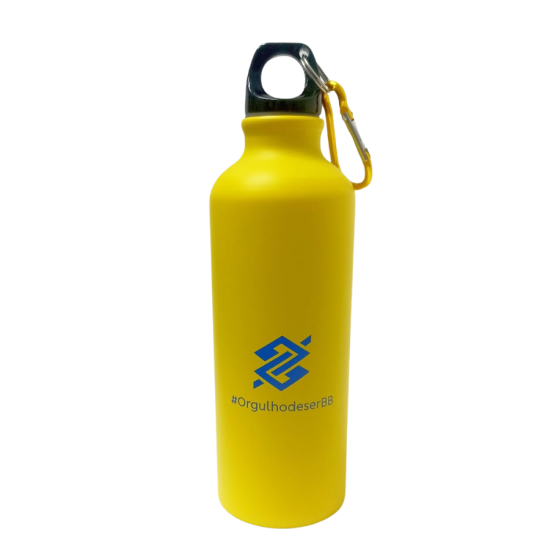 Squeeze em Alumínio com Mosquetão 550ml - Amarela