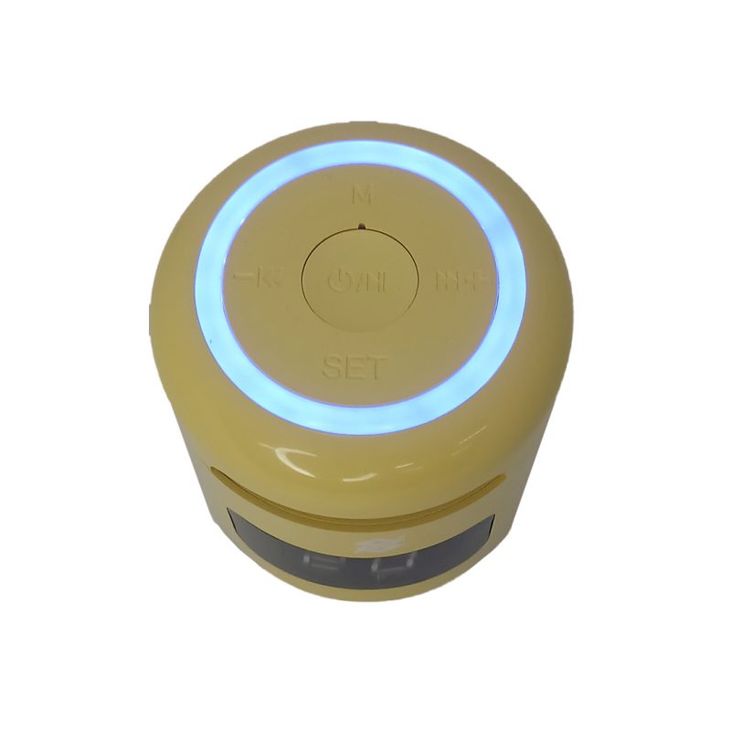 Caixa de Som Multimídia com Relógio Despertador LED - Amarela - Image 3