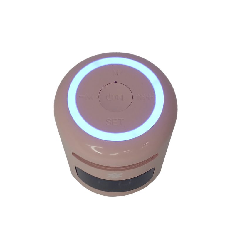Caixa de Som Multimídia com Relógio Despertador LED - Rosa - Image 3