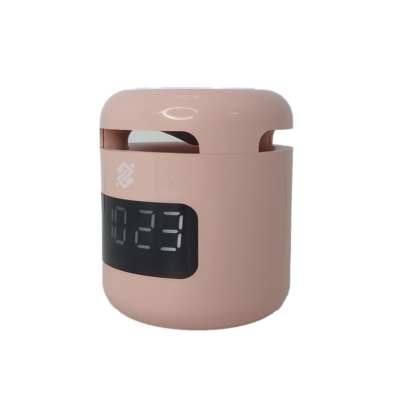 Caixa de Som Multimídia com Relógio Despertador LED - Rosa - Image 2