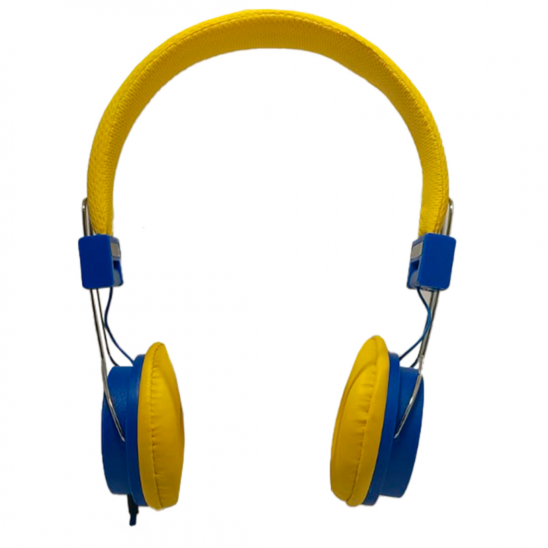 Fone de Ouvido com Microfone - Amarelo e Azul - Image 2