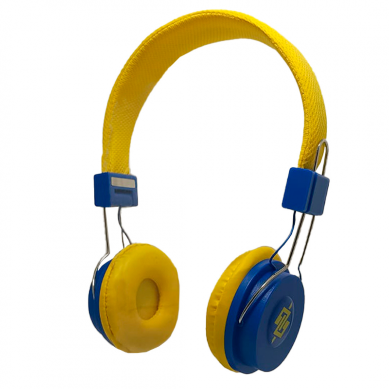Fone de Ouvido com Microfone - Amarelo e Azul