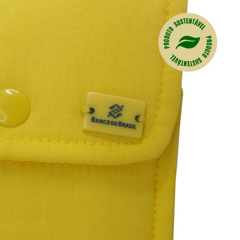 Conjunto de 3 Talheres Azul com Porta Talher Tecido Amarelo - Image 3