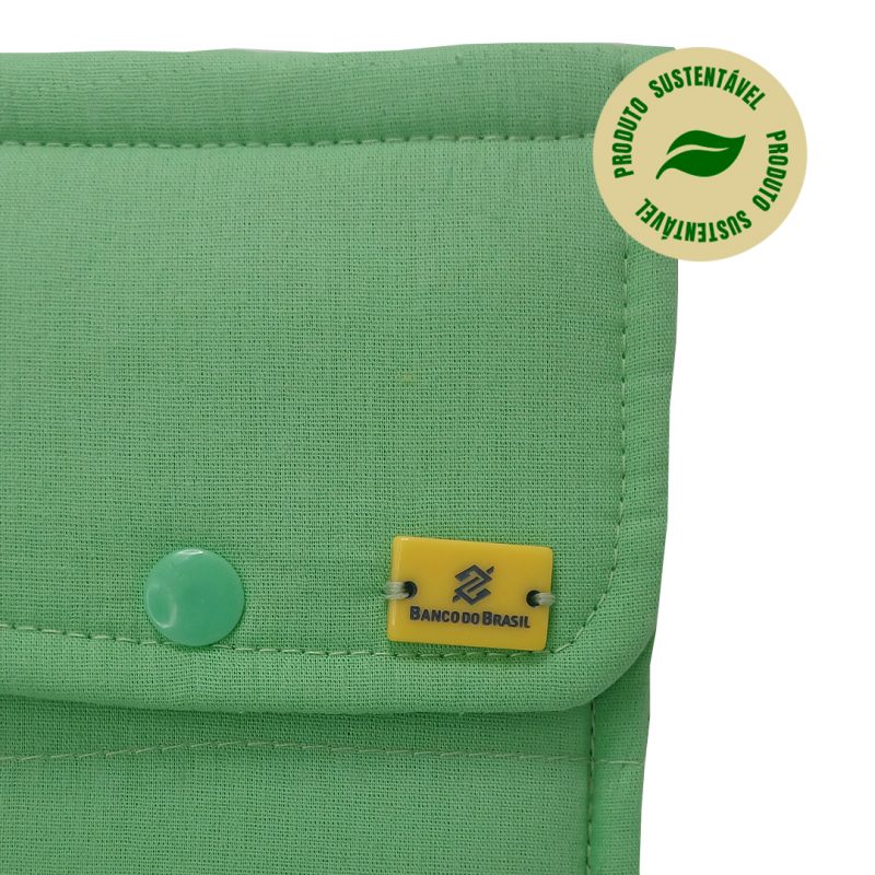 Conjunto de 3 Talheres Bege com Porta Talher Tecido Verde - Image 3