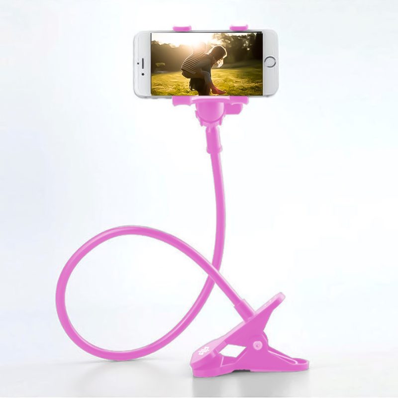 Suporte Comprido Flexível de Celular com Prendedor Articulado para Cama e Mesa Rosa - Image 2