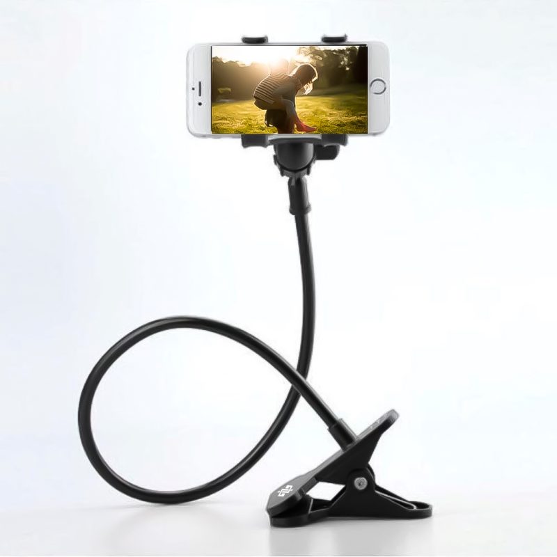 Suporte Comprido Flexível de Celular com Prendedor Articulado para Cama e Mesa Preto - Image 2