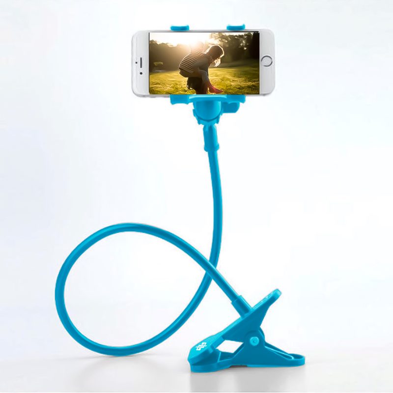Suporte Comprido Flexível de Celular com Prendedor Articulado para Cama e Mesa Azul - Image 2