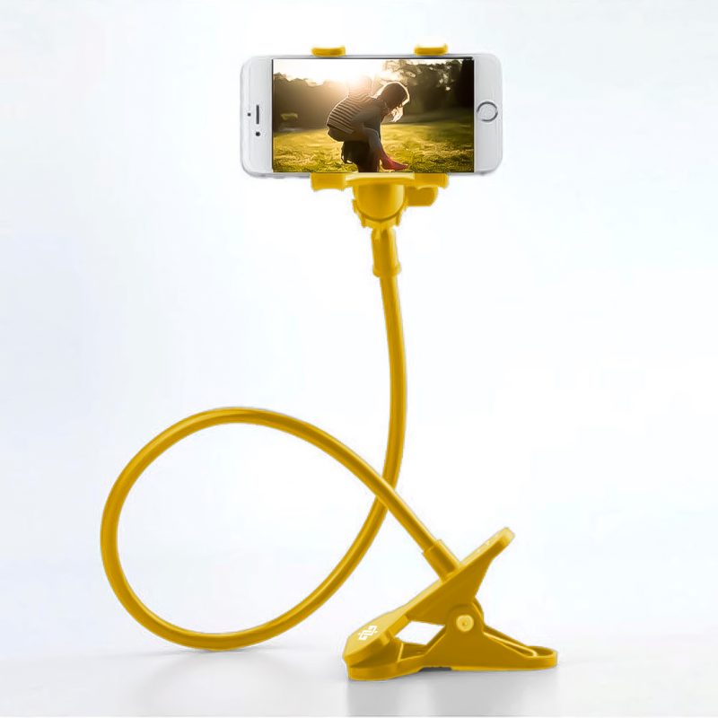 Suporte Comprido Flexível de Celular com Prendedor Articulado para Cama e Mesa Amarelo - Image 2