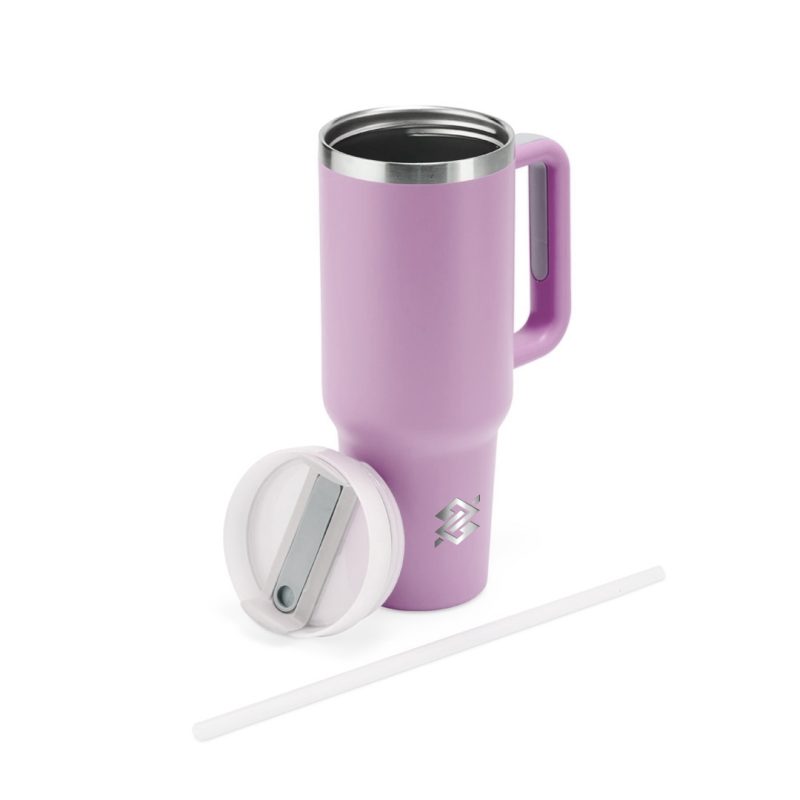 Caneca Com Tampa Emborrachada Térmica 1,2L - Lilás - Image 2