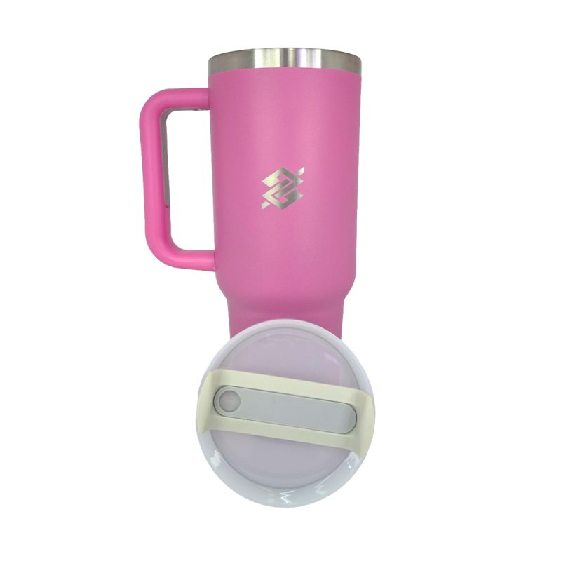 Caneca Com Tampa Emborrachada Térmica 1,2L - Pink - Image 2